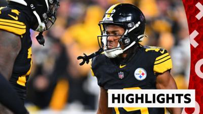 Pittsburgh Steelers' Calvin Austin III celebrates a touchdown