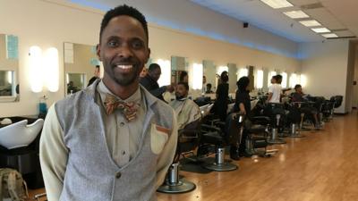 Jermaine Johnson owner of 'No Grease' Barbers