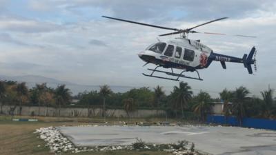 Haiti Air Ambulance taking off