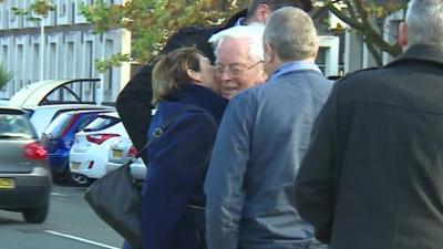 Gordon Anglesea arriving at court