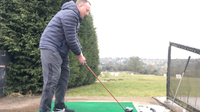 Barry Lane on the driving range.