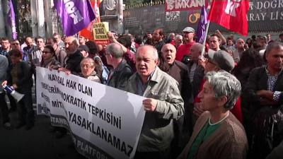 People protest against the state of emergency