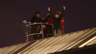 Stuart Horner on roof of HMP Manchester