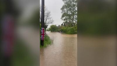 A video showing flooding in Somerset