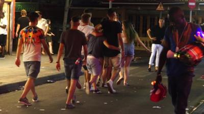 Revellers on the streets of Magaluf