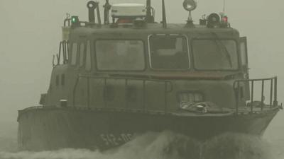 Patrol boat on Tisza river