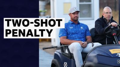 Bryson DeChambeau in a golf buggy 