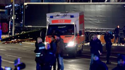 Emergency services at Berlin truck incident