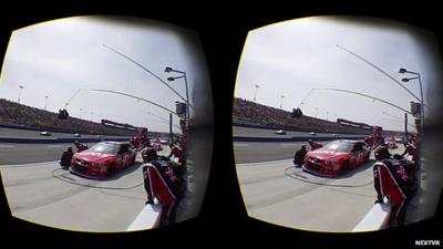 VR footage of a live car race