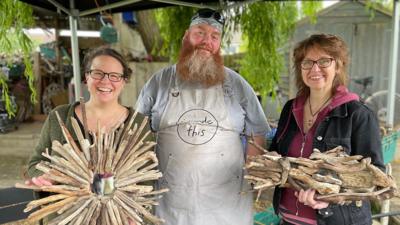 Dan Wakeman with Jess Egan (left) and Ali Mauger (right).