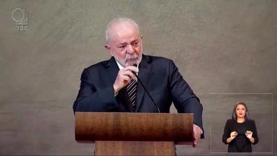 President Luiz Inacio Lula da Silva speaks at a ceremony