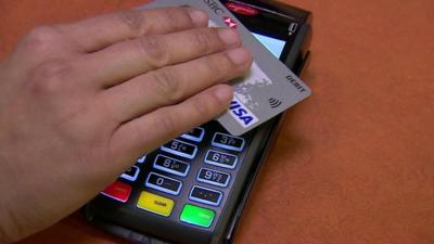 Contactless payment being made