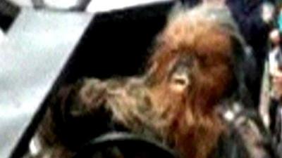 Man dressed as Chewbacca is stopped by police