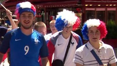 French football fans in Paris