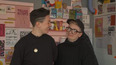 Charlotte and Fionn Duffy in their LGBT bookshop