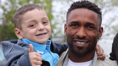 Bradley Lowery and Jermain Defoe