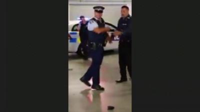 Policeman dancing in New Zealand