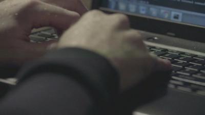 Hands on computer keyboard