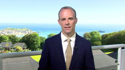 Dominic Raab says the attitude of various EU figures towards Northern Ireland, and its position as part of the UK, is offensive.