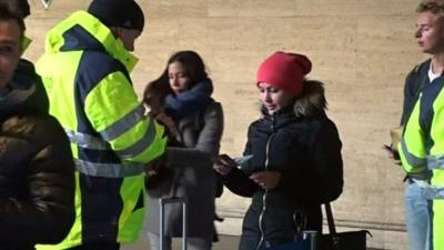 Danish Travellers at the Swedish Border in Malmo