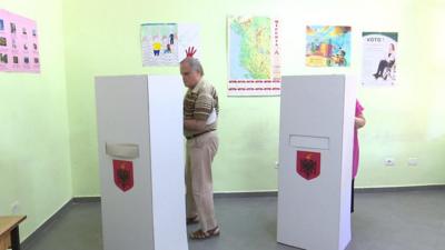 Albanians voting