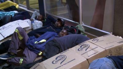 Zimbabweans camping out