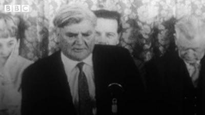 Aneurin Bevan giving a speech