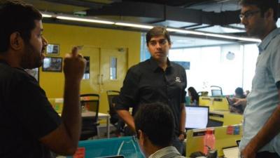 Inmobi Chief Executive Naveen Tewari in a meeting