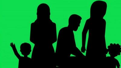 Silhouette of a family