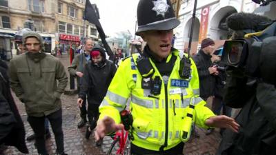 Police officer at protest