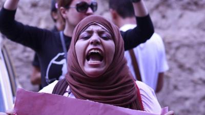 Hend Nafea during the demonstrations at Tahrir Square