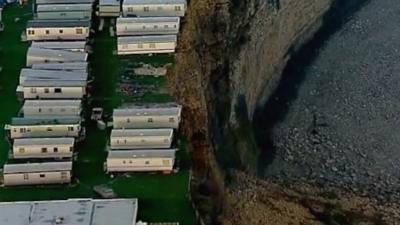 Caravans on the cliff edge