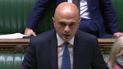 Sajid Javid speaking in the Commons