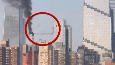 Crane falling in NYC