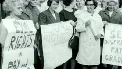 Campaigners for equal pay in the 1960s