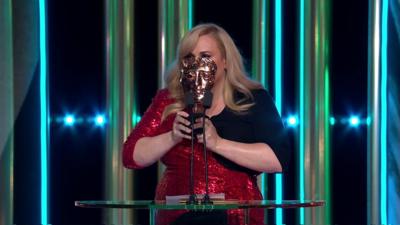 Rebel Wilson 'wearing' a Bafta