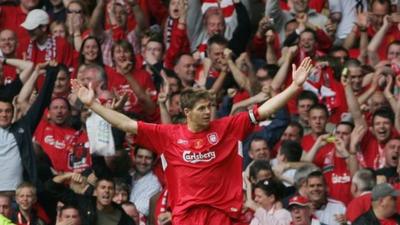 Steven Gerrard scores for Liverpool in the FA Cup