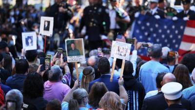 On the 20th anniversary of the 9/11 attack, New York City held a moment of silence for the lost 2,977 lives.