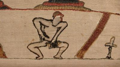 The once naked character has been given underpants by the Victorians.