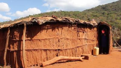 A manyatta, a traditional Maasai hut.