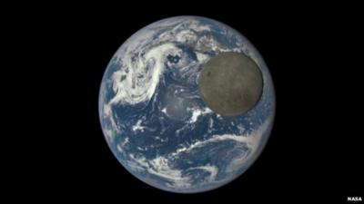 Moon passing over Earth