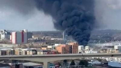 Smoke seen close to St Mary's Stadium