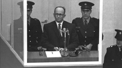 Adolf Eichmann at his trial in Jerusalem