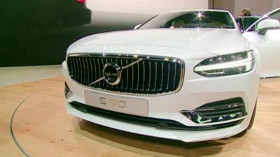 A Volvo S90 Sedan at the Detroit auto show.