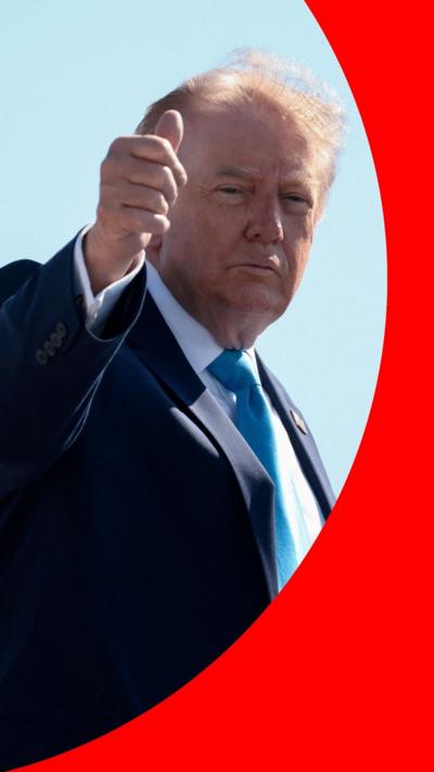 Donald Trump giving a thumbs up