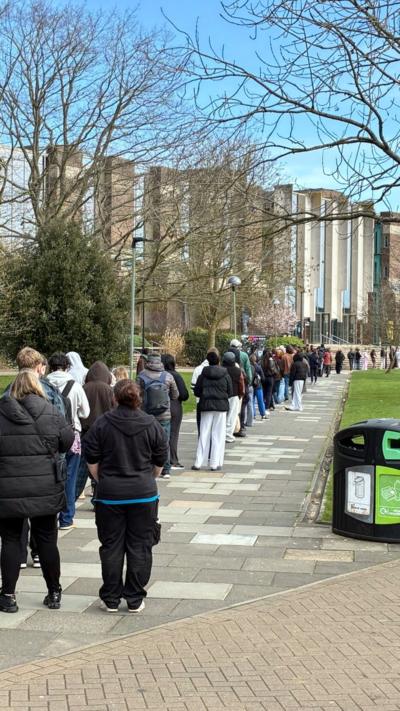 People queuing