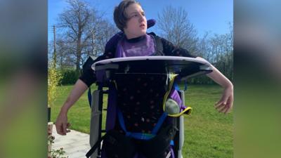 Meabh Bradley is 18 years old, has cerebral palsy and uses a specialist computer to communicate