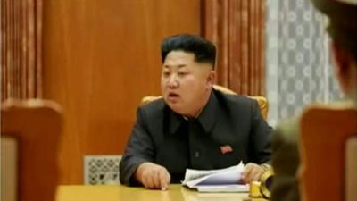 Kim Jong-un in cabinet meeting