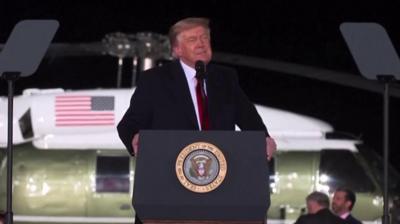 US President Donald Trump at a rally in Georgia