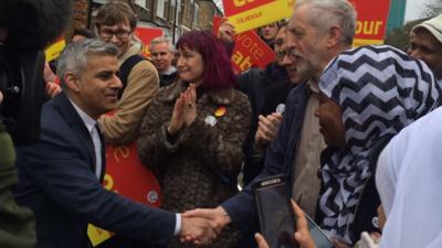 Sadiq Khan with Jeremy Corbyn